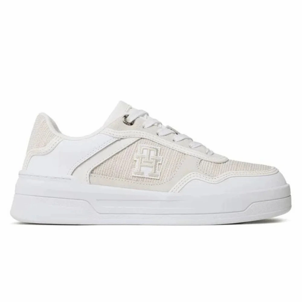 Deals On Sneakers Tommy Hilfiger TH Woven Basket Sneaker Women FW0FW07289-WHT