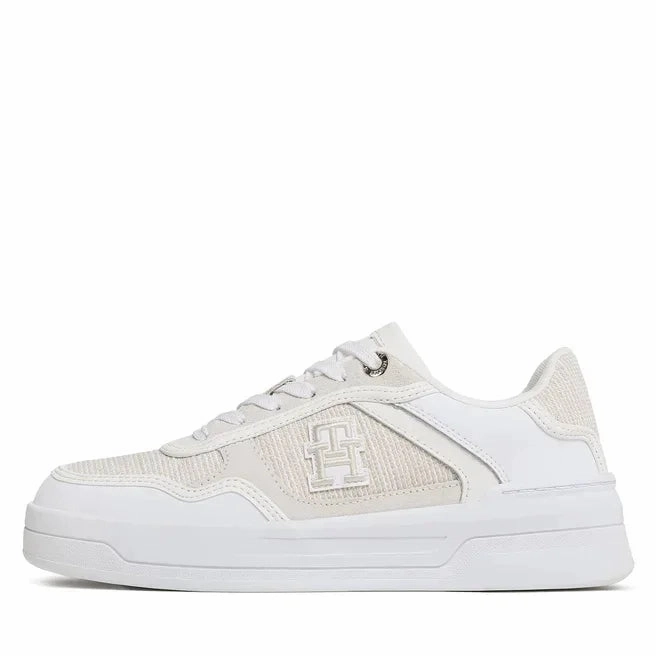 Tommy Hilfiger TH Woven Basket Sneaker Women FW0FW07289-WHT Off Office Sneakers