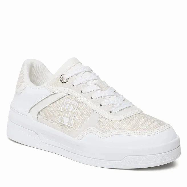 Tommy Hilfiger TH Woven Basket Sneaker Women FW0FW07289-WHT Packers Sneakers