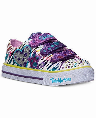 Skechers Girls' Twinkle Toes: Shuffles - Polka Dot Crushers Casual Sneakers from Finish Line Sneakers Velcro