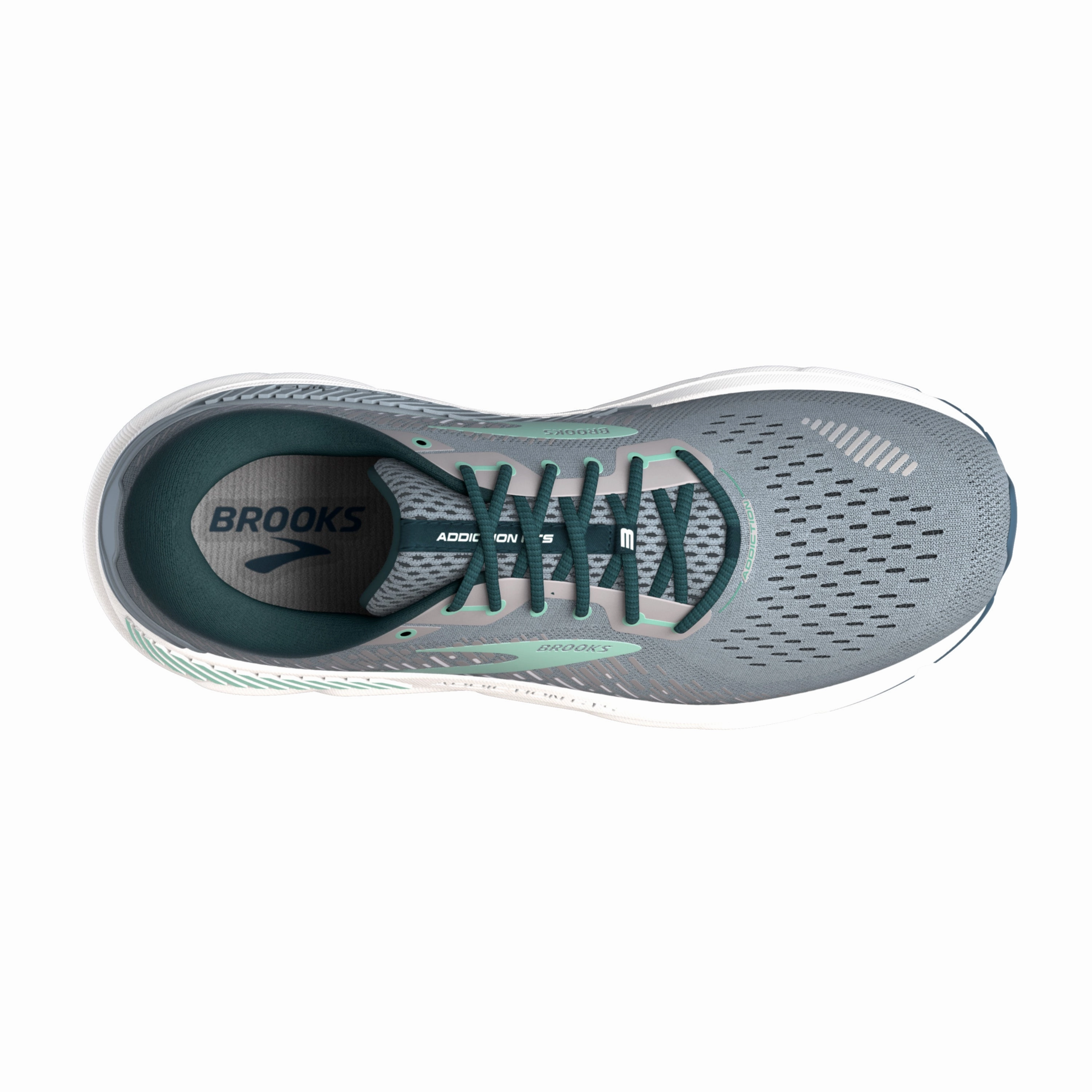 BROOKS WOMEN'S ADDICTION GTS 15 - GREY/NAVY/AQUA Running Light Weight Shoes
