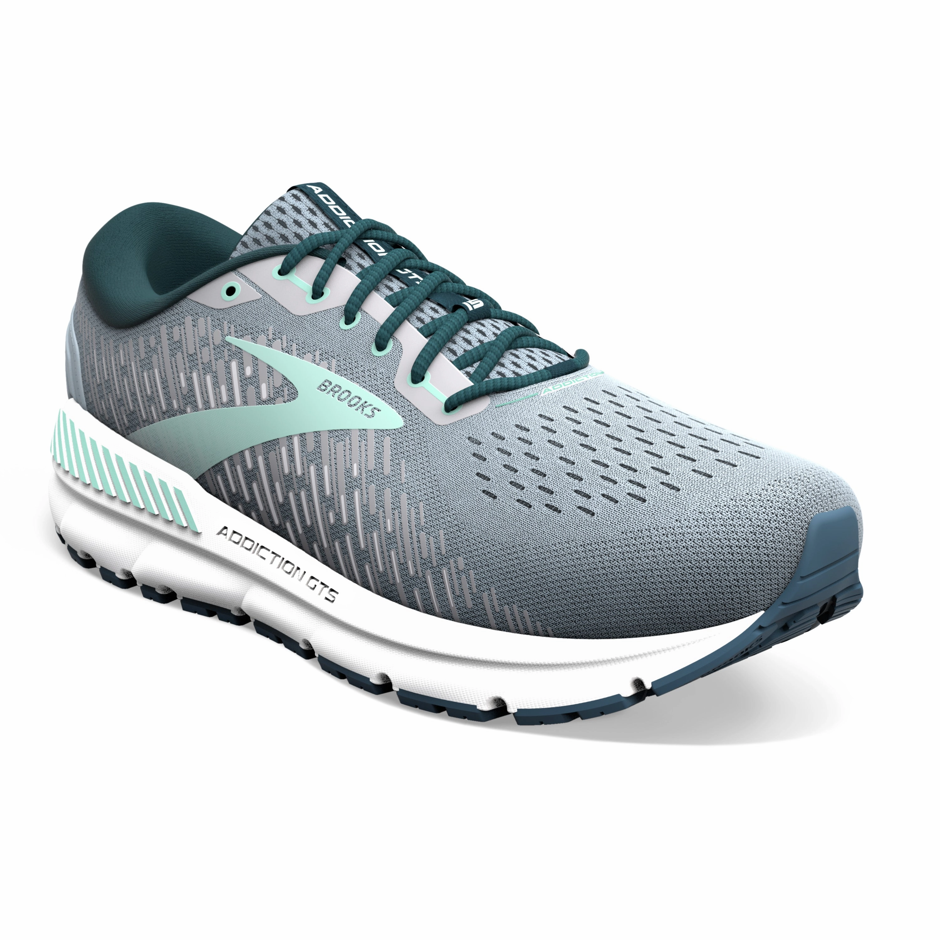 Best Way To Lace Running Shoes BROOKS WOMEN'S ADDICTION GTS 15 - GREY/NAVY/AQUA