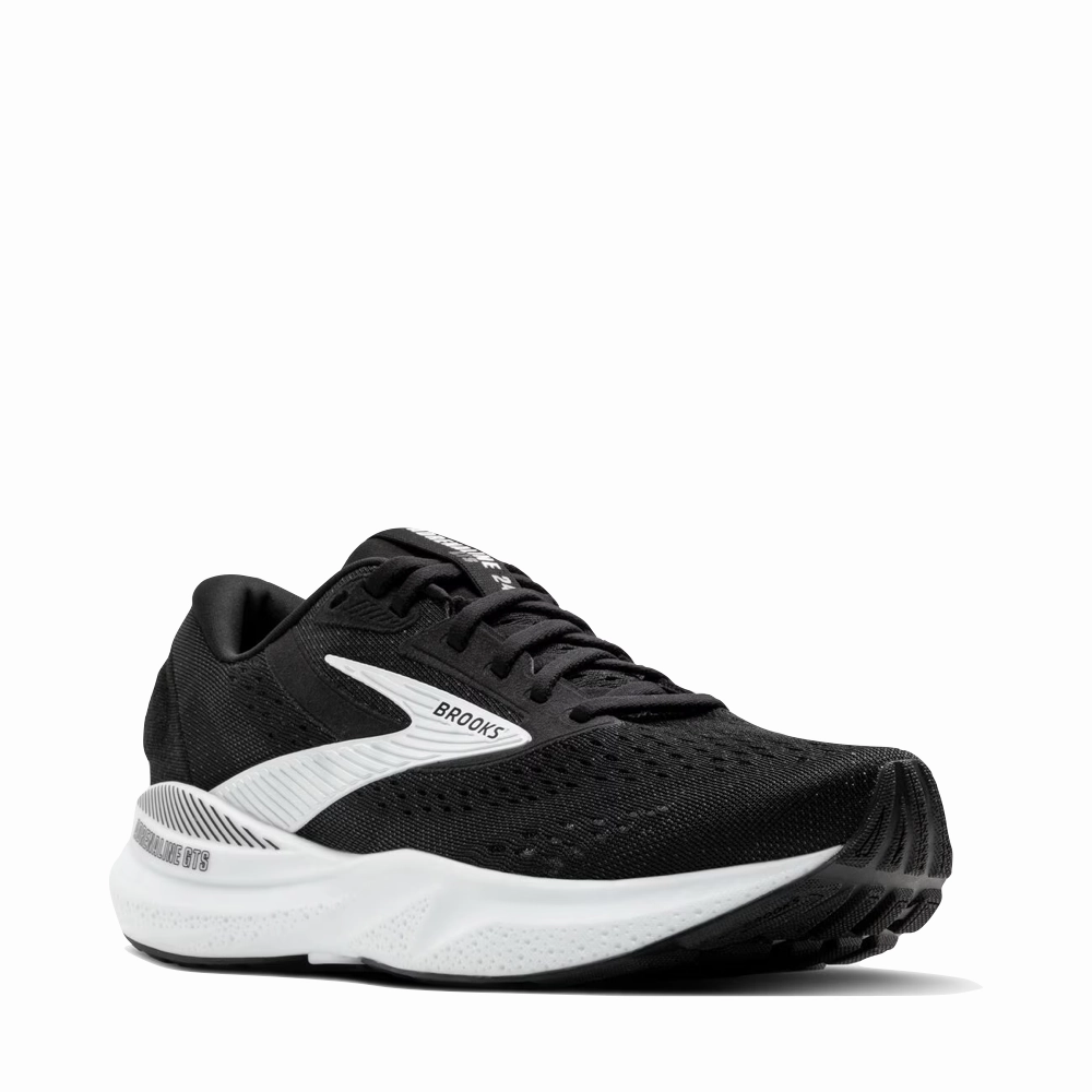Low Stack Running Shoes Brooks Women's Adrenaline GTS 24 Sneaker in Black/White
