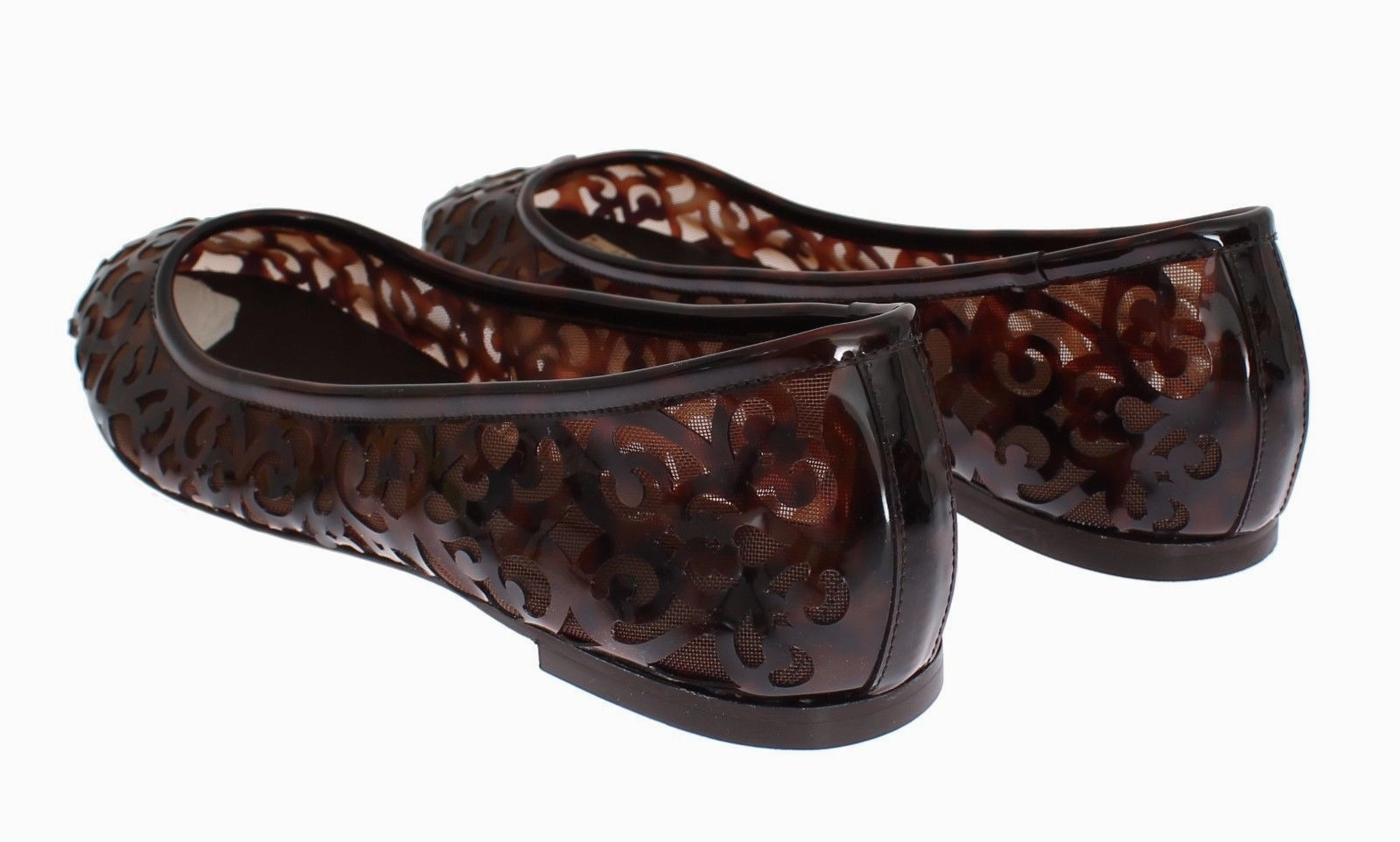 No Show Socks For Flat Shoes Brown Jacquard PVC Ballet Loafer Flats Shoes