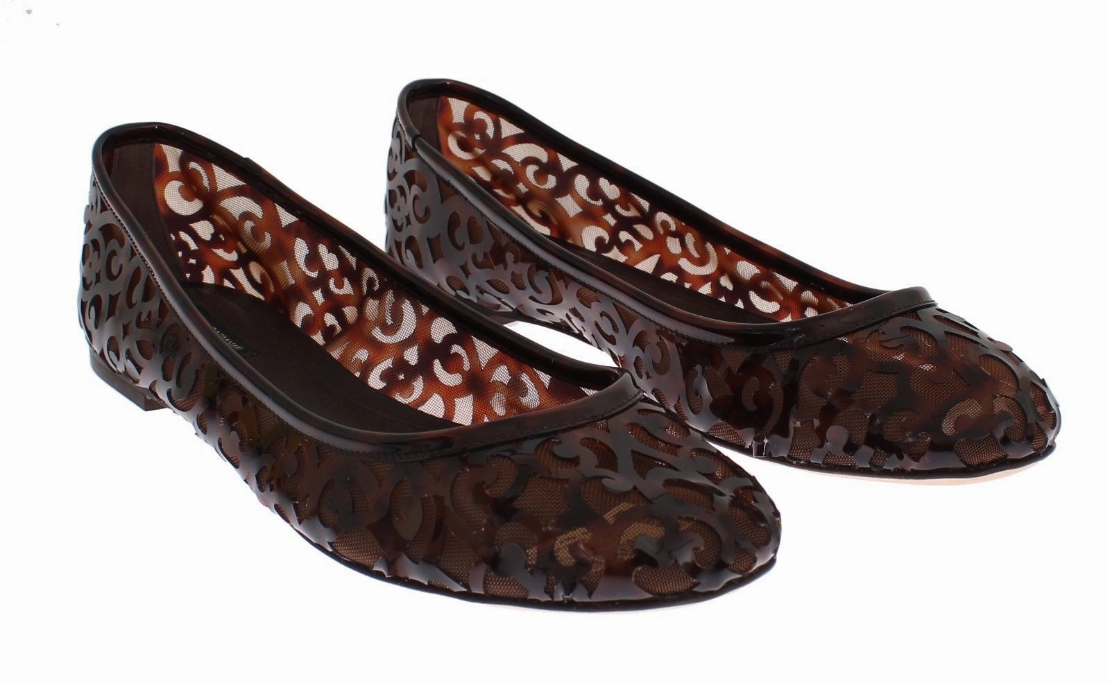 Best Flat Shoes For Standing All Day Brown Jacquard PVC Ballet Loafer Flats Shoes