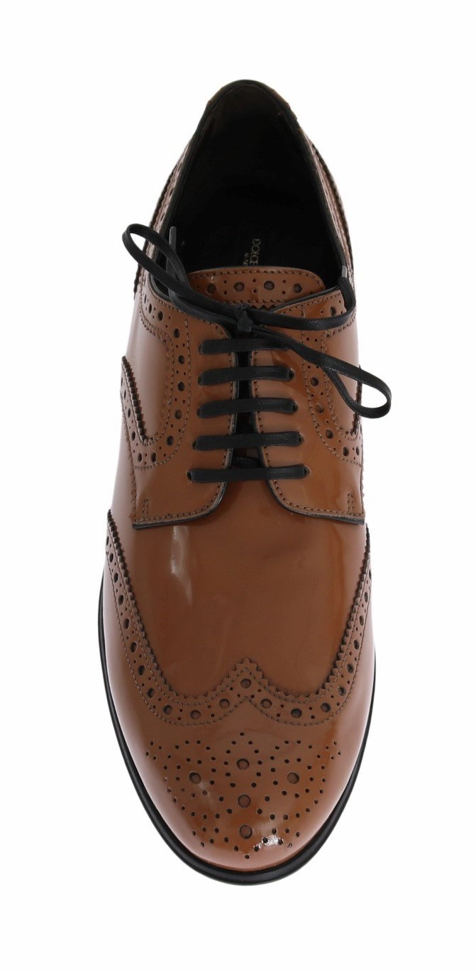 Brown Leather Wingtip Formal Shoes Best Walking Shoes Flat Feet