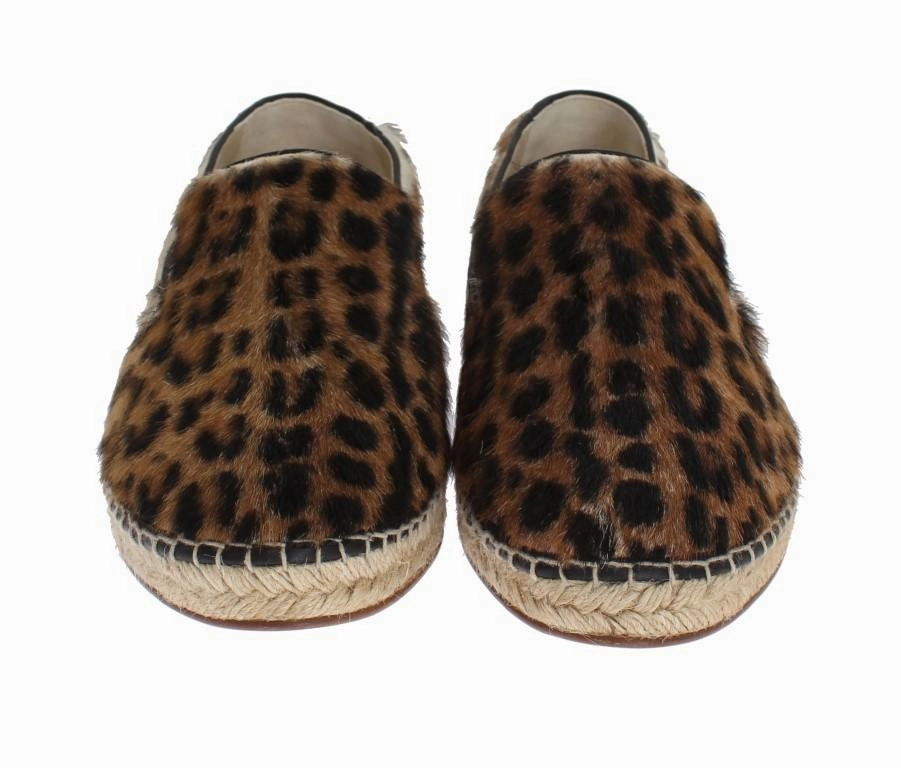 Rag And Bone Leather Espadrilles Brown Leopard Ocelot Fur Espadrilles