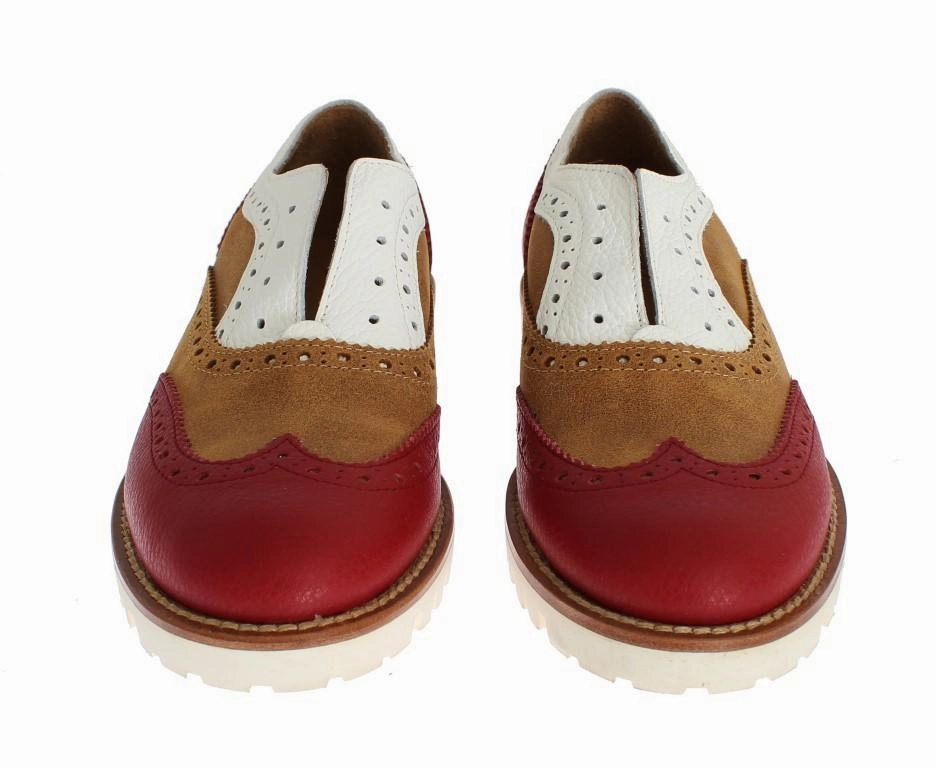 Flats Shoes On Sale Brown Red Wingtip Flat Broques Shoes