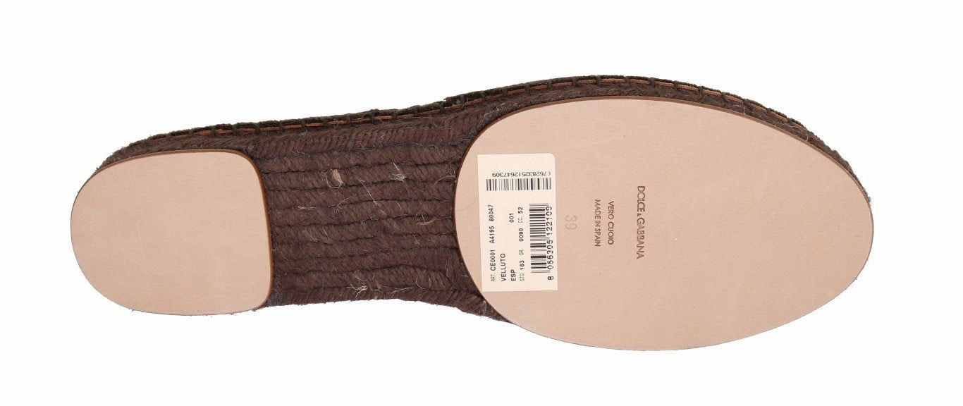 Shoes 42 43 Flat Brown Velvet Flats Espadrilles Shoes