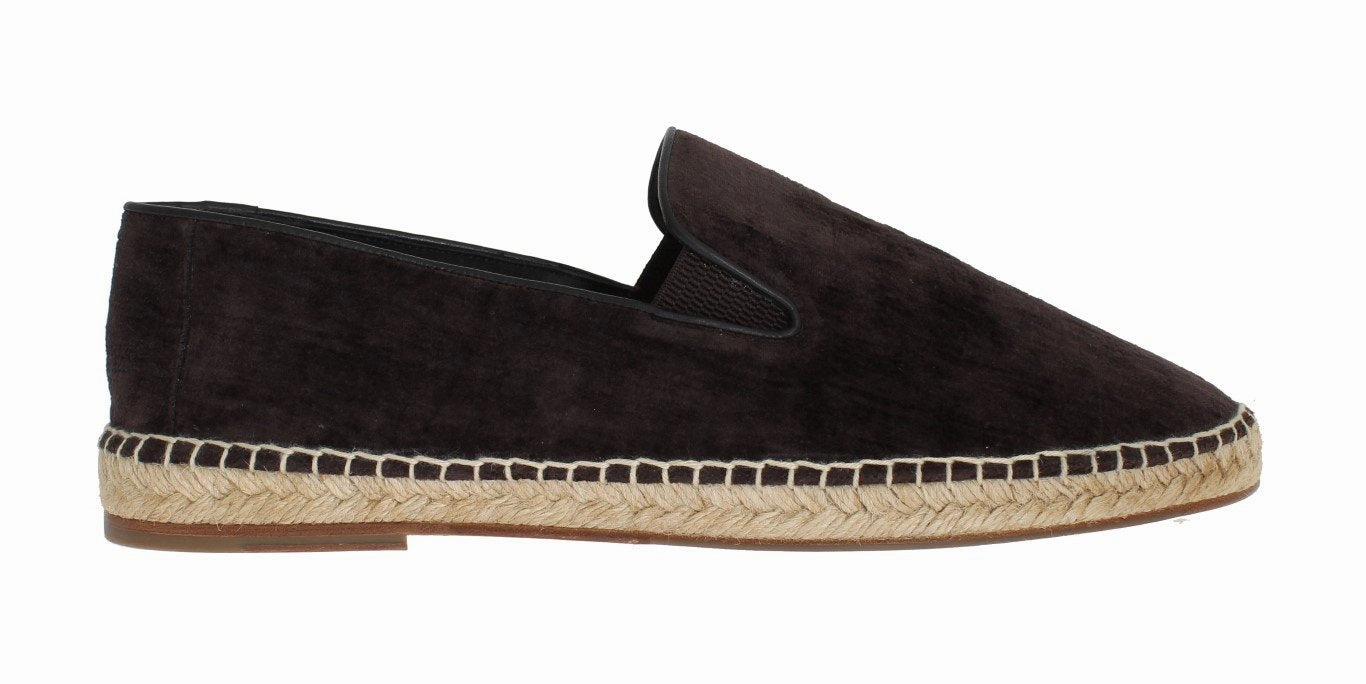 Lucky Brand Espadrille Sandals Brown Velvet Logo Loafers Espadrilles