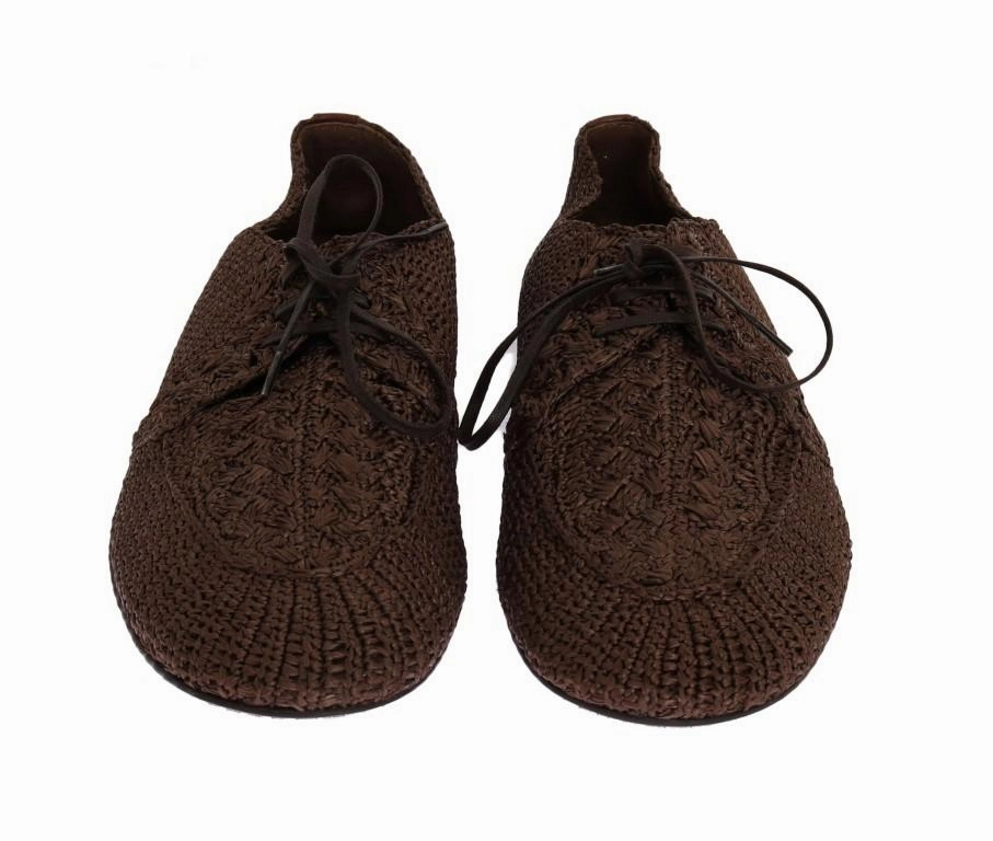 Brown Woven Viscose Flat Shoes Best Shoe Pads