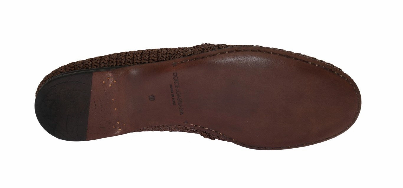 Brown Woven Viscose Flat Shoes Gold Flat Bridal Shoes