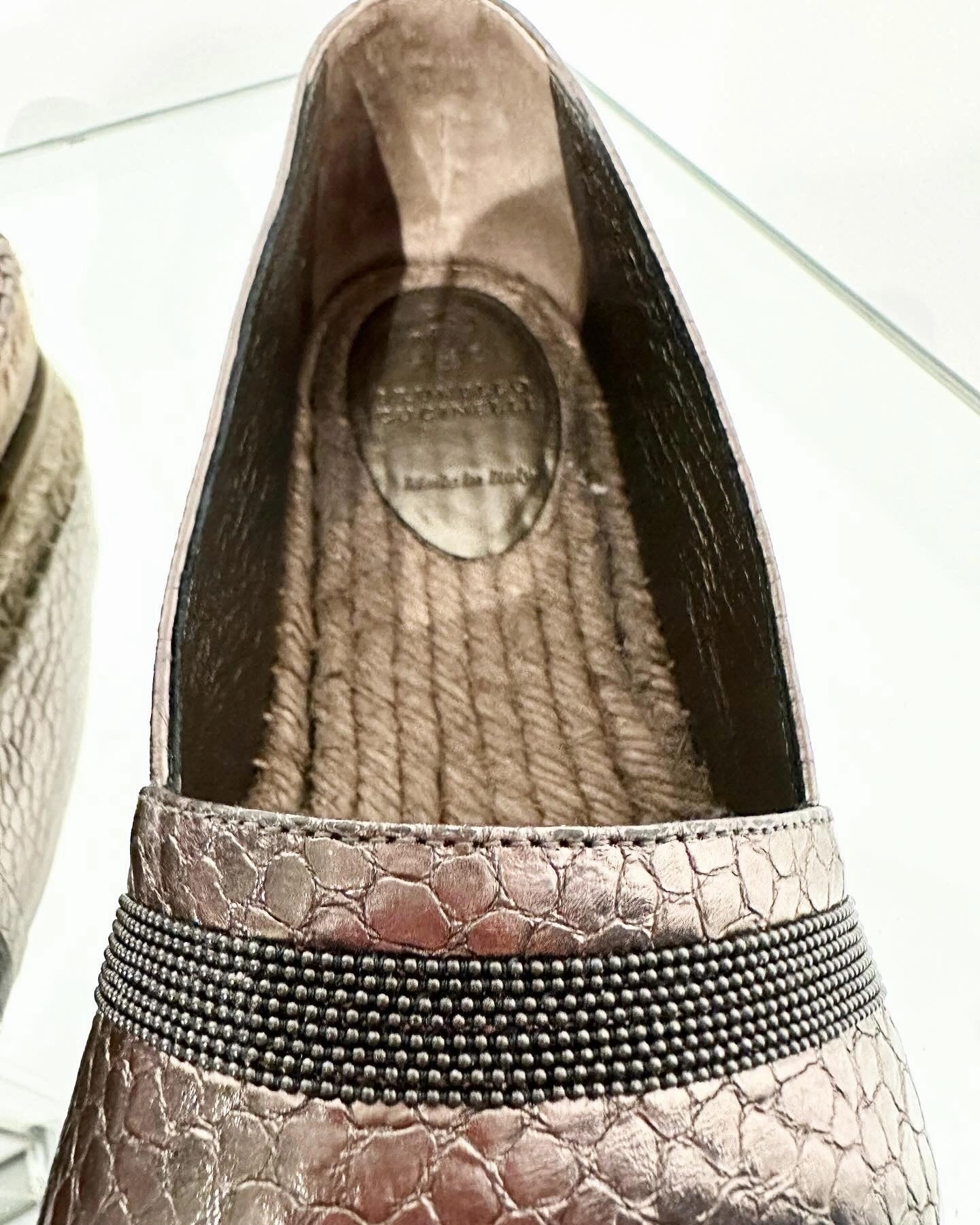 Chanel Shoes Espadrilles BRUNELLO CUCINELLI Leather Espadrille Flats