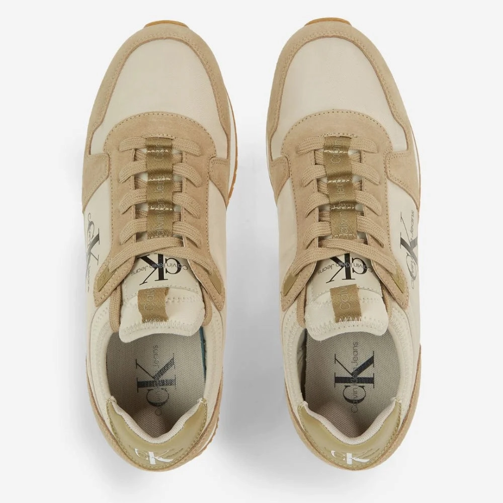 Calvin Klein Jeans Runner Sock Laceup Trainer YM0YM00553-BEG Topshop Flat Shoes