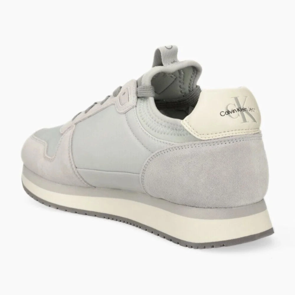 Calvin Klein Jeans Runner Sock Laceup Trainer YM0YM00553-GRY Best Cross Training Shoes Flat Feet