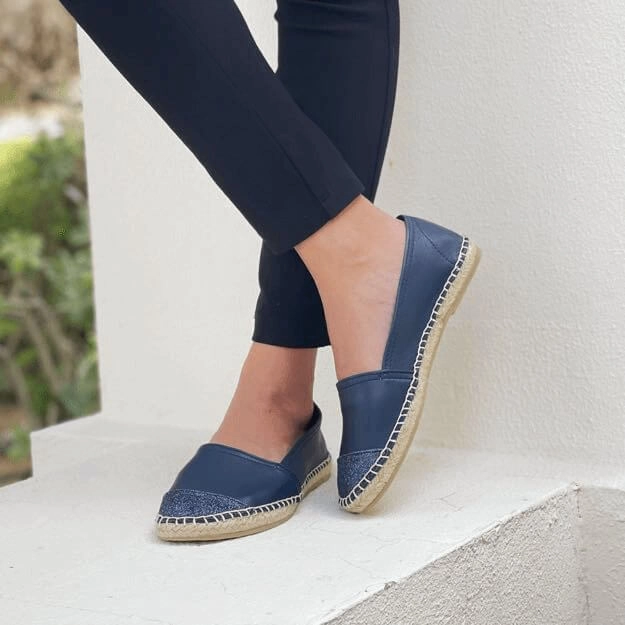 Casual Espadrilles Outfit Classic Espadrille in Navy Glitter