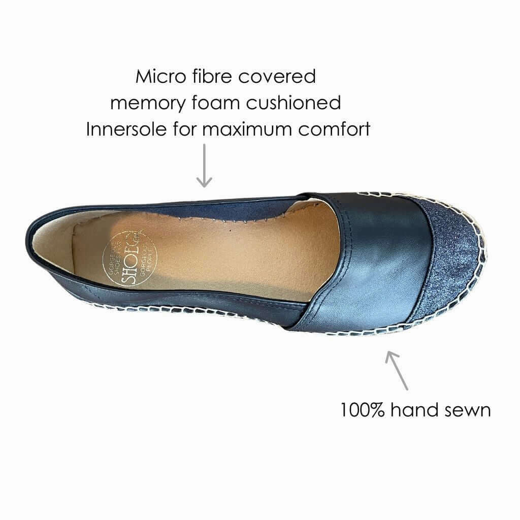 Classic Espadrille in Navy Glitter Cruz Espadrille Coach