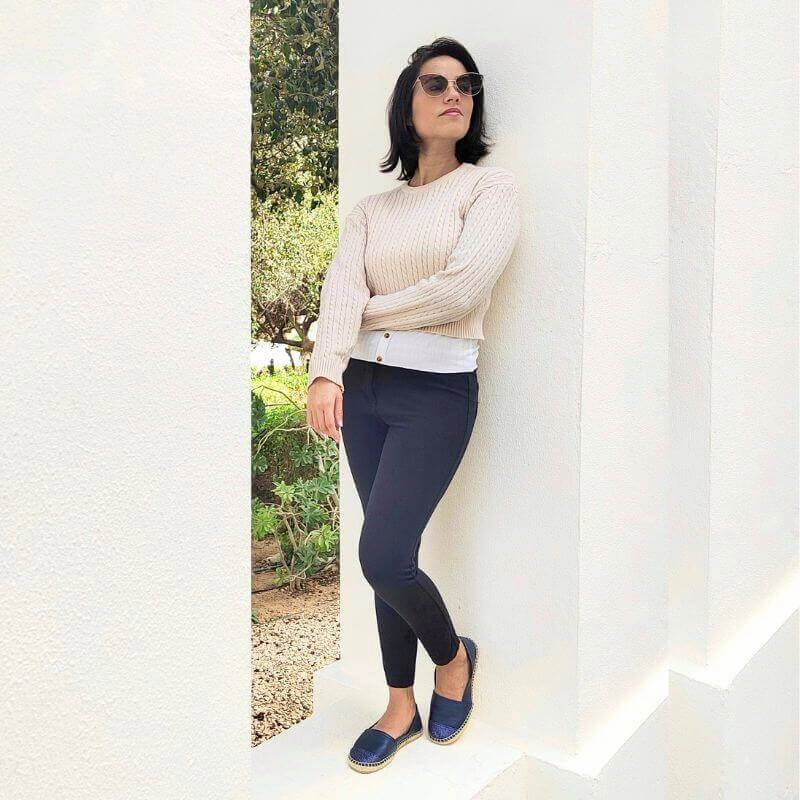 Classic Espadrille in Navy Glitter Marc Fisher Bessie Espadrille Flat