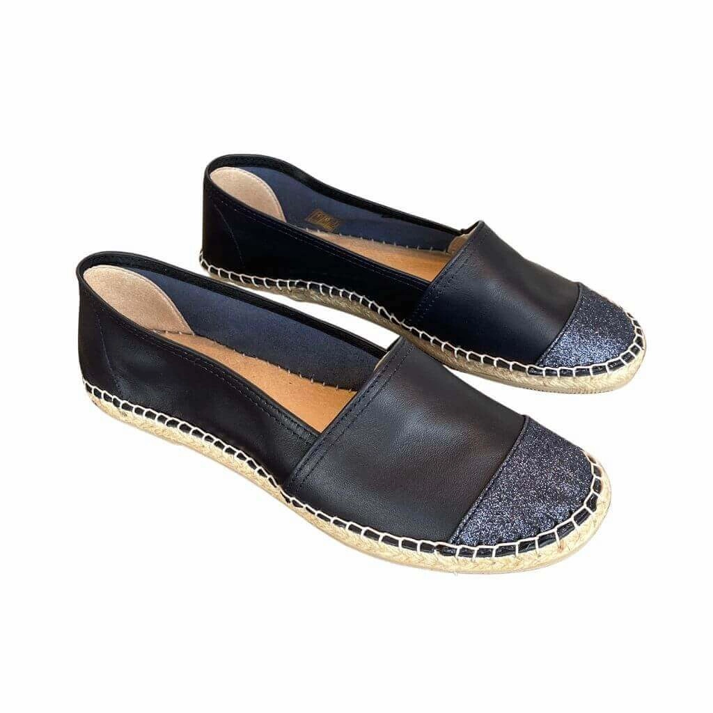 Classic Espadrille in Navy Glitter Espadrilles Outfits