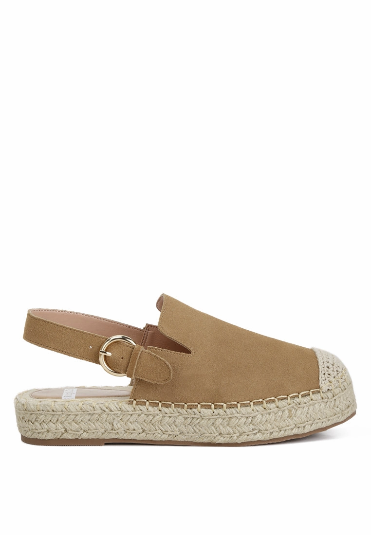 Affie Genuine Suede Slingback Strap Espadrilles Espadrille Personnalisable
