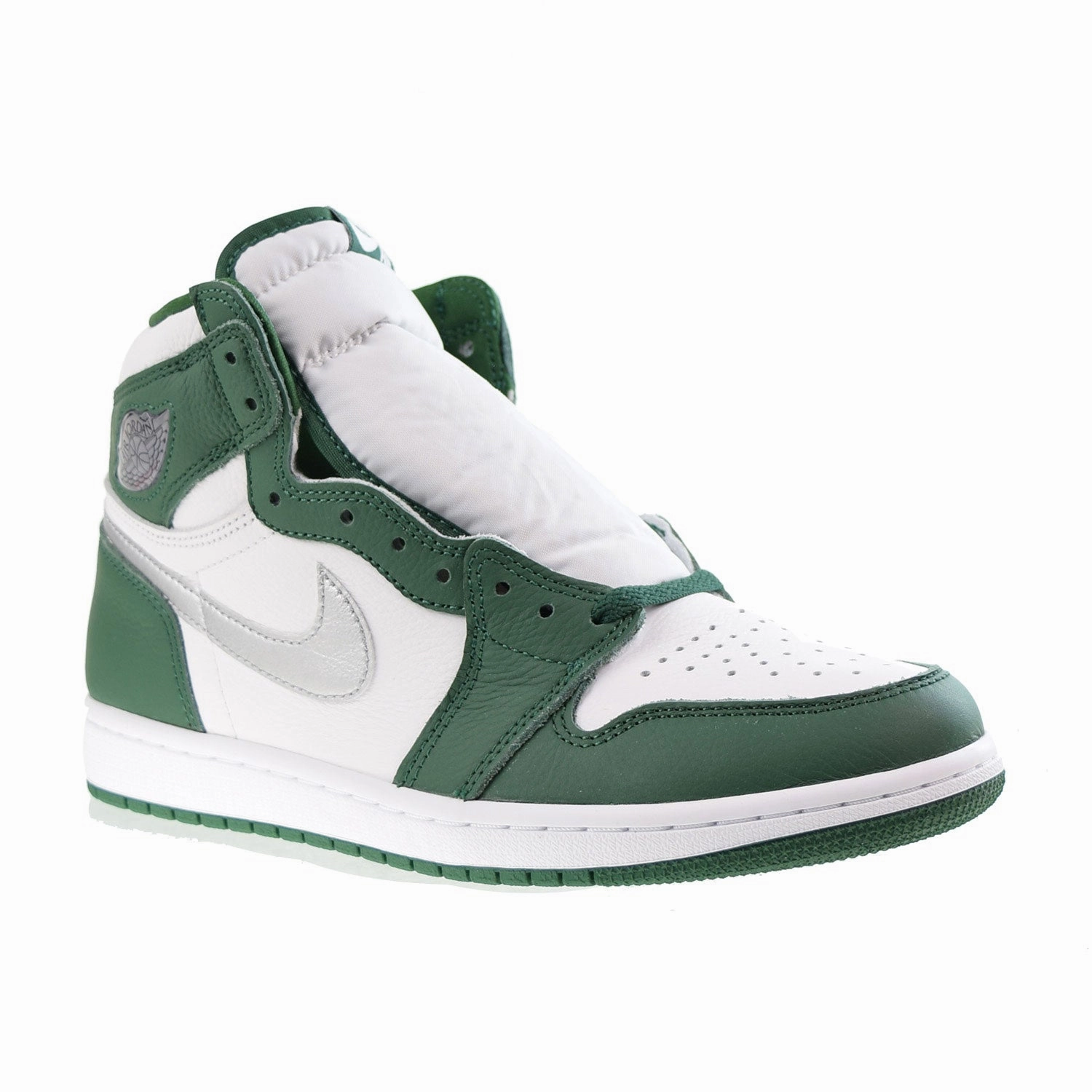 Navy Boots Jordan 1 Retro High OG Men's Shoes Gorge Green-Metallic Silver