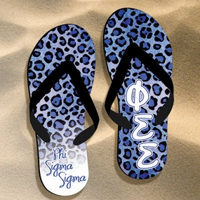 Playstation Flip Flops Phi Sigma Sigma Cheetah Print Flip Flops - SBL100 - SUB