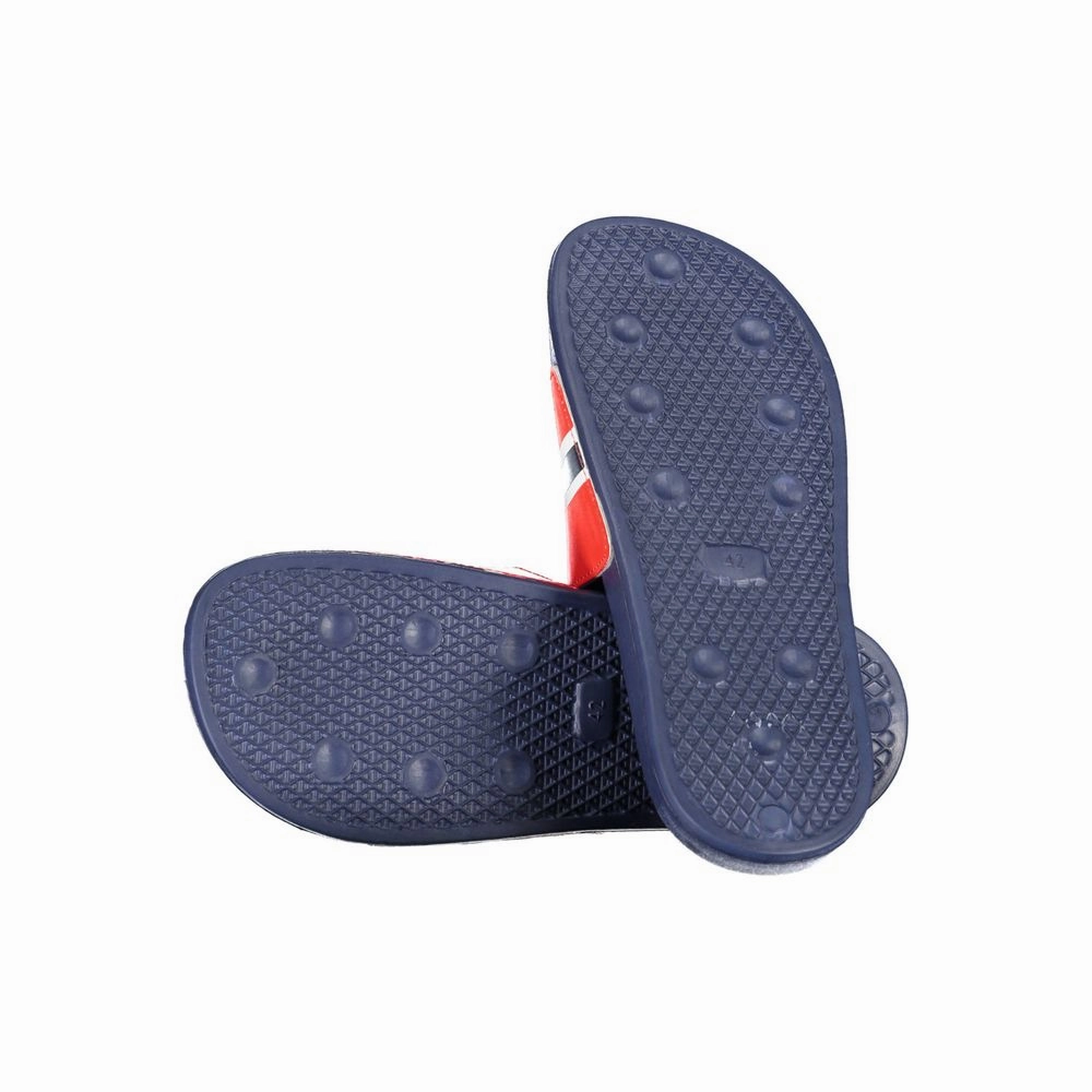 Norway 1963 Blue Plastic Men Sandal Sandals Handmade Authentic Heels Open Toe Bogolan Mudcloth