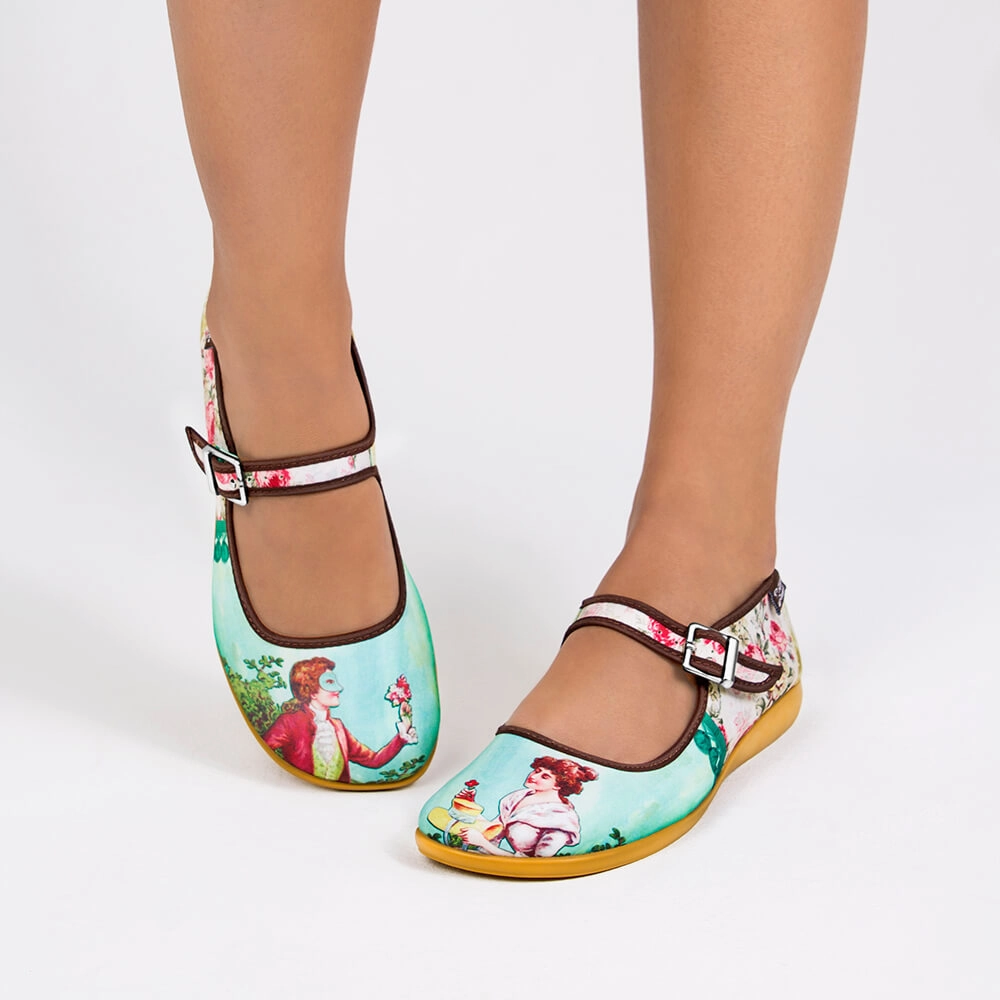 Chocolaticas Poesia Cortesana Women's Mary Jane Flat Shoes Feet