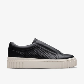 CLARKS | CASUAL SHOES | WOMEN | MAYHILL BAY BLACK LEATHER Samba Casual Shoes
