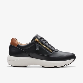CLARKS | CASUAL SHOES | WOMEN | TIVOLI ZIP BLACK LEATHER Dk Casual Shoes