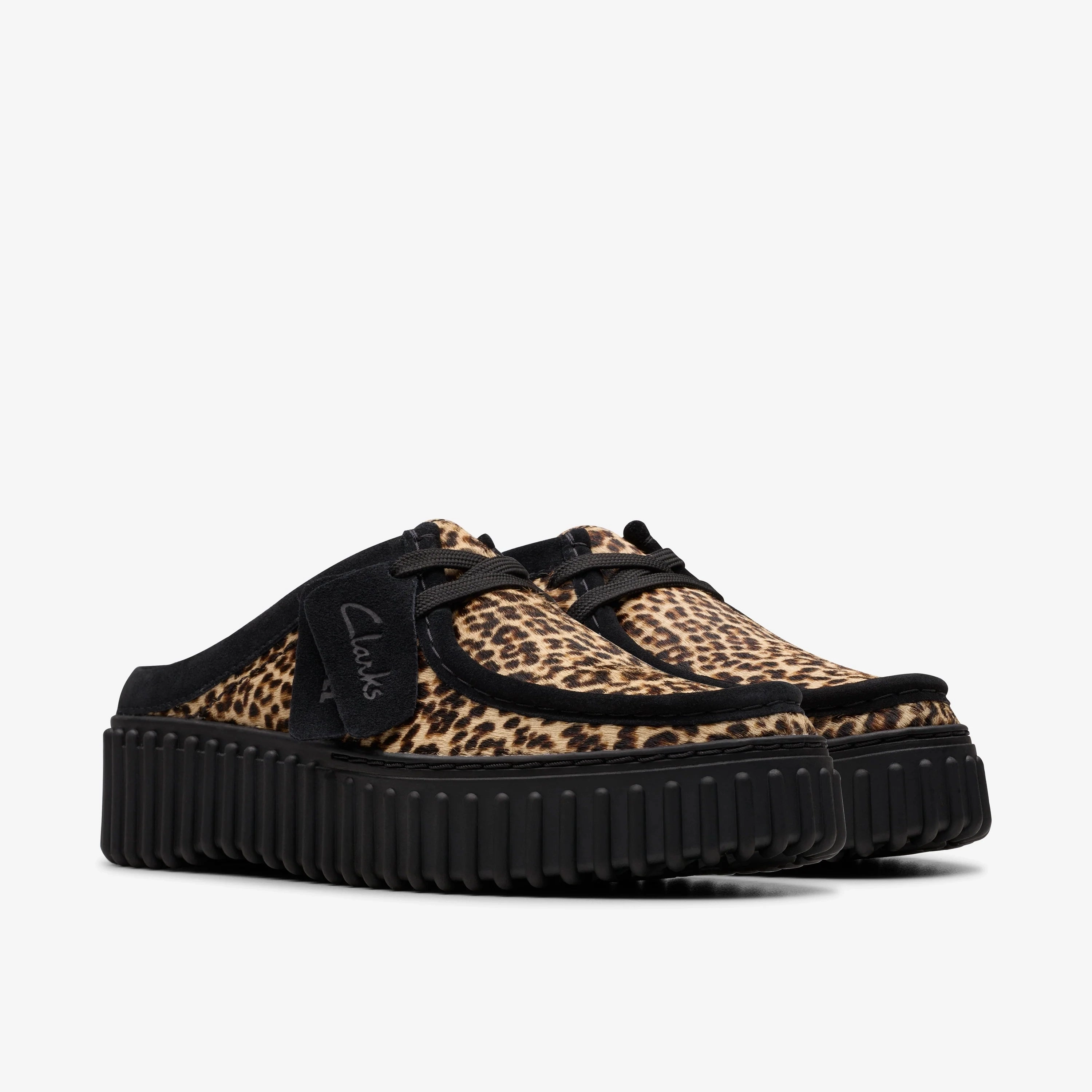 CLARKS | CASUAL SHOES | WOMEN | TORHILL LEOPARD PRINT MULES Canvas Shoes Casual