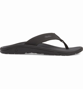 OLUKAI OHANA MENS BLACK/SHADOW Rainbow Flip Flops Rack Room Shoes