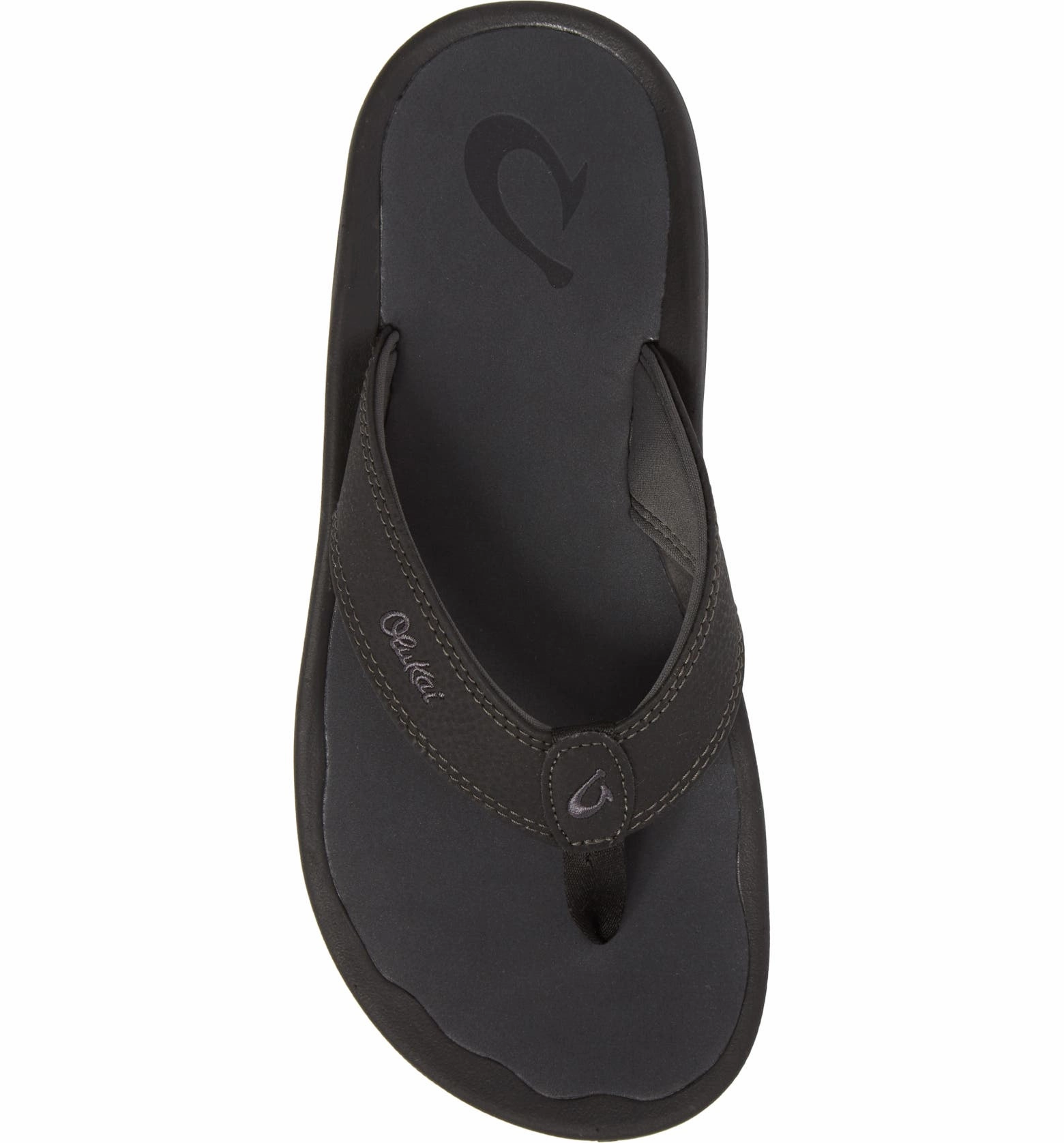 Sparkle Ergonomic Flip Flops OLUKAI OHANA MENS BLACK/SHADOW