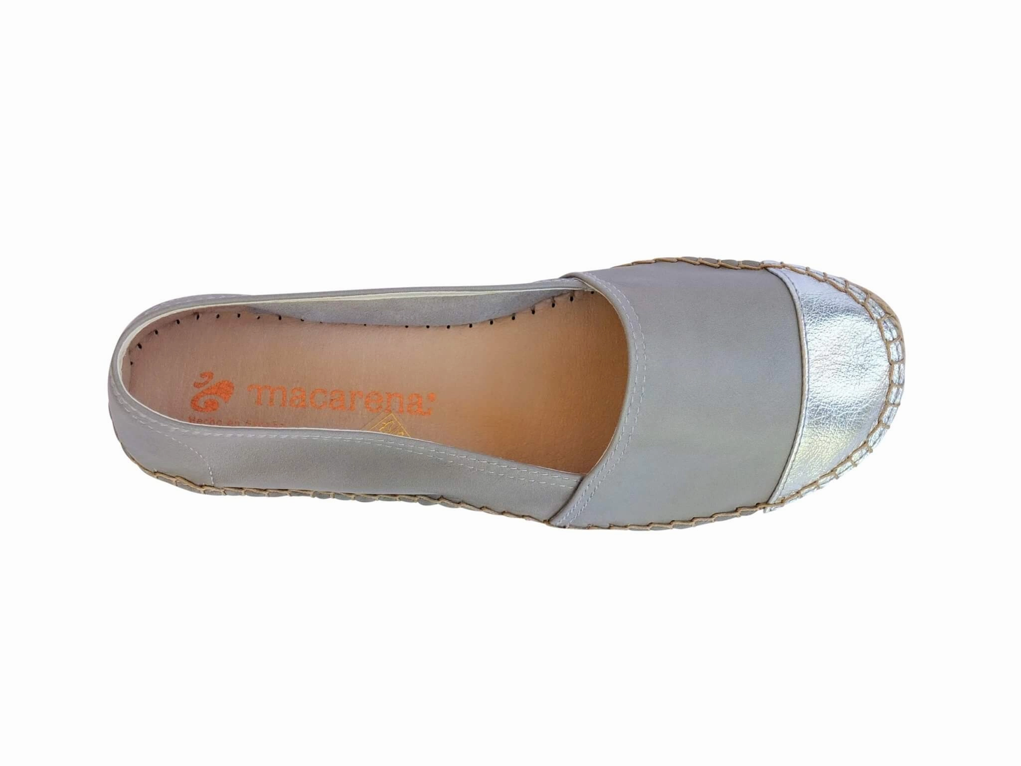 Classic Espadrille in Grey Metallic Ankle Wrap Espadrille Shoes