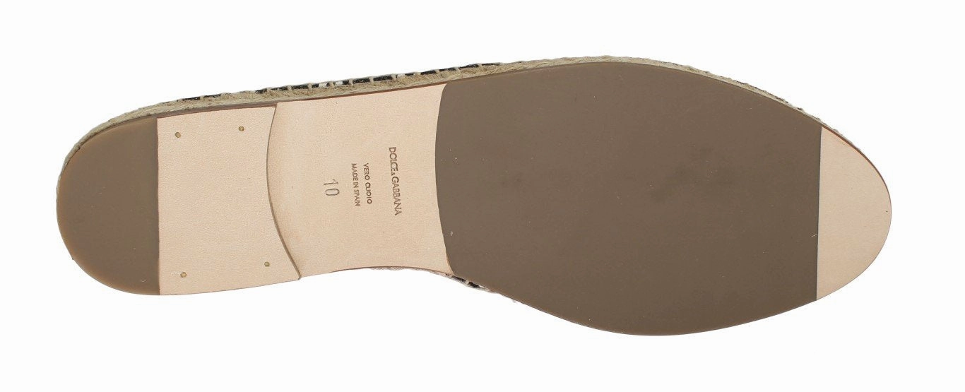 Gucci Espadrilles Slip On Black White Striped Canvas Espadrilles