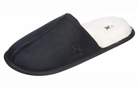 Roxoni Mens Suede Faux Sheepskin Lined House Slippers Best Slippers For Foot Pain