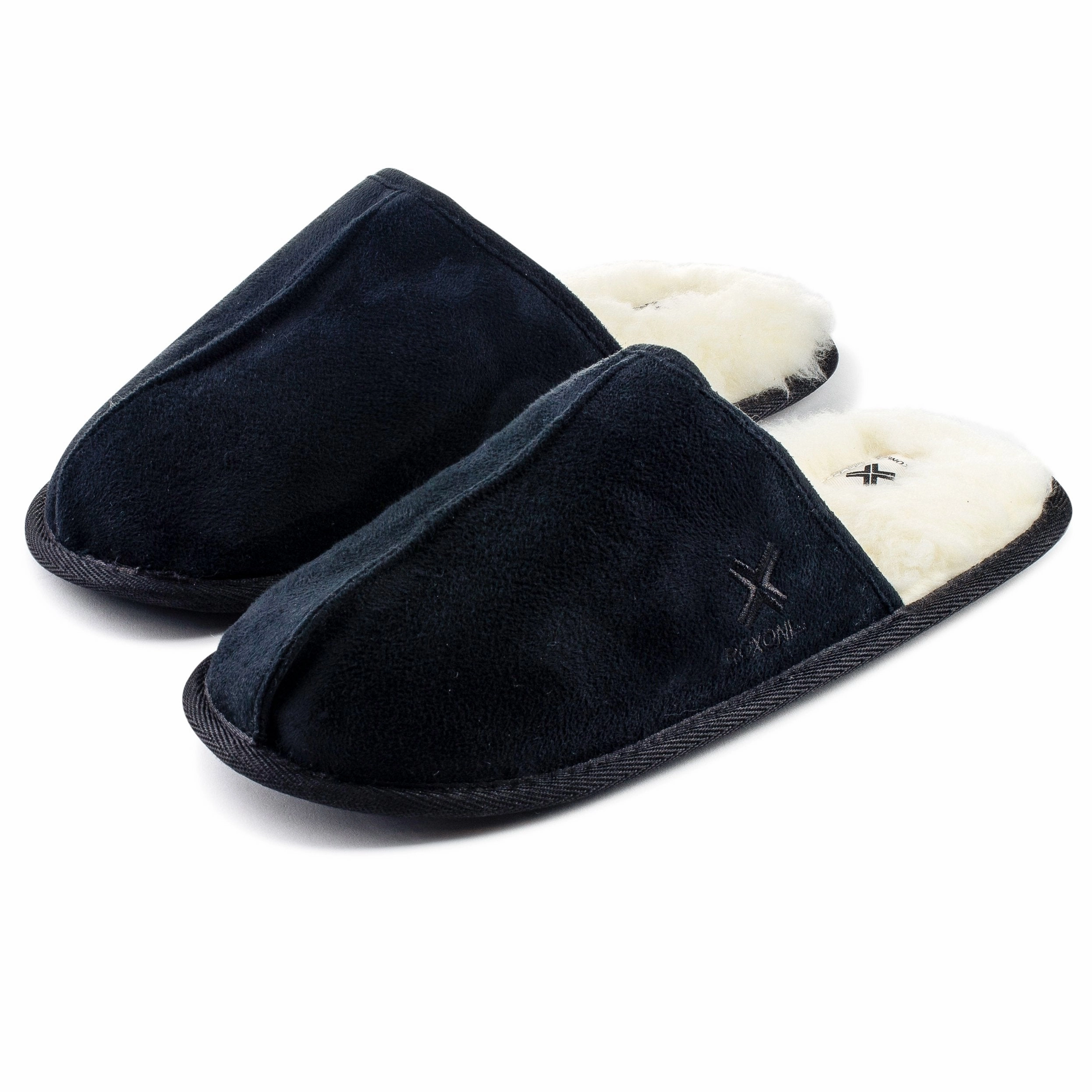 Towelie Slippers Roxoni Mens Suede Faux Sheepskin Lined House Slippers