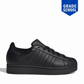 Grade School Adidas Superstar II J Shoes - Black Adidas Foam Shoes