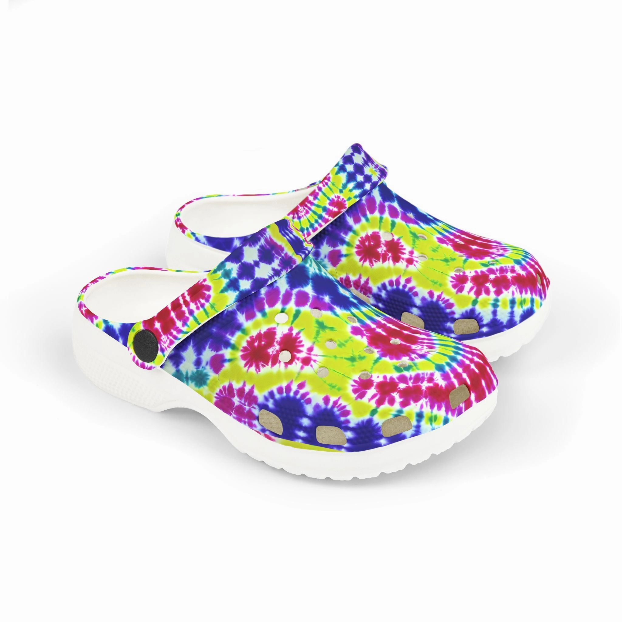 Colorful Tie-Dye Kid's Clogs, Fun Slip-On Shoes for Kids, Summer Footwear, Birthday Gift, Playtime Essentials Trail Running Shoe That Drain Well