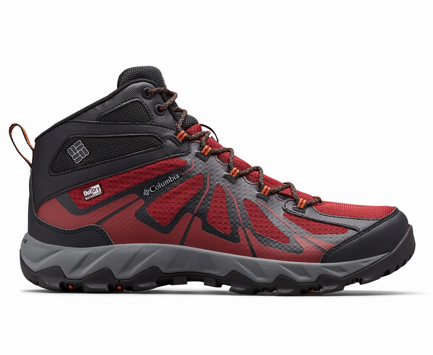 Wind Hiking Shoes Columbia Men Red PEAKFREAK XCRSN II XCEL MID OUTDRY