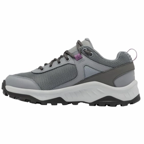 Columbia Women's Trailstorm Ascend Waterproof Hiking Shoes  Titanium Grey Steel/Dark Lavender Low Arch Trail Running Shoes
