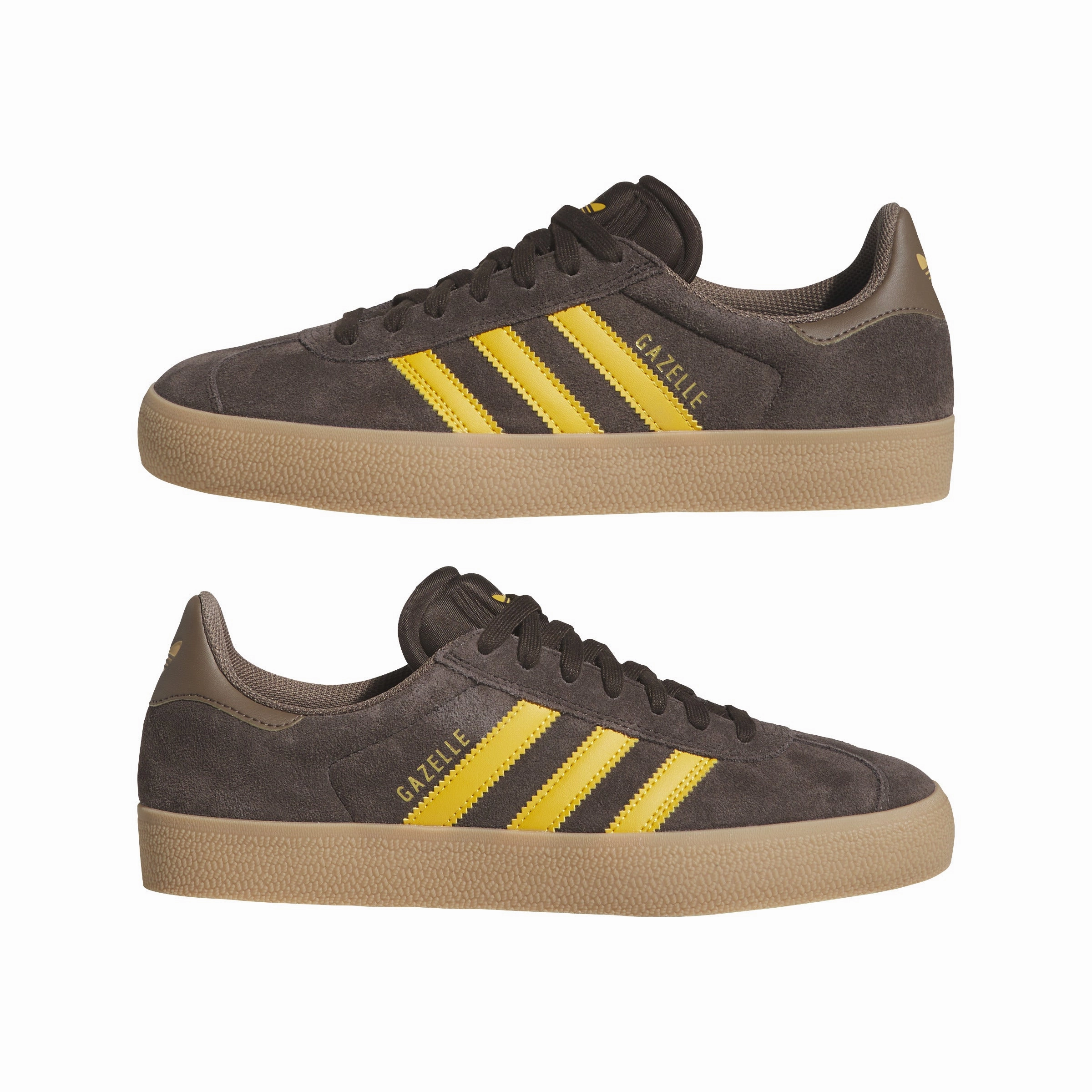 Adidas Skateboarding Shoes Gazelle ADV Dark Brown Preloved Yellow Adidas Retro Style Shoes