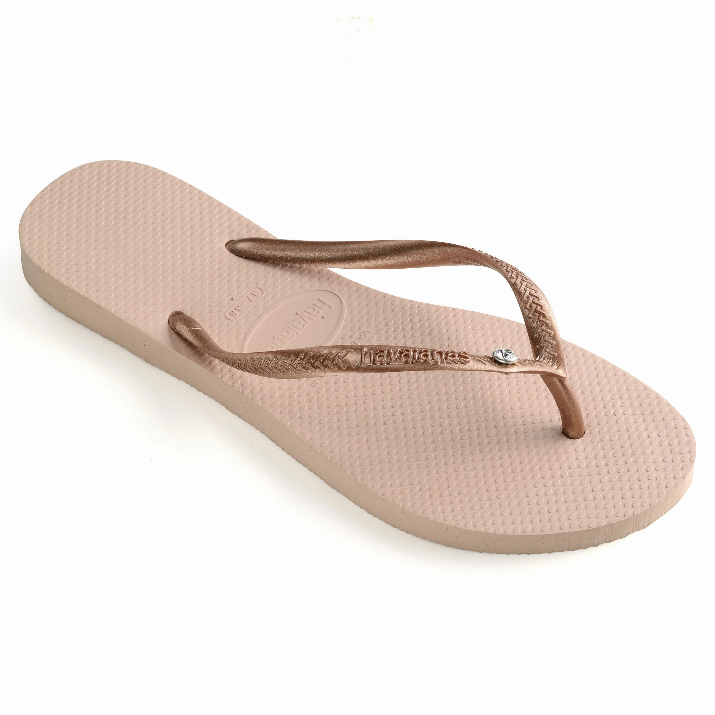 HAVAIANAS SLIM CRYSTAL GLAMOUR SW Flip Flops With Sponge Bottom