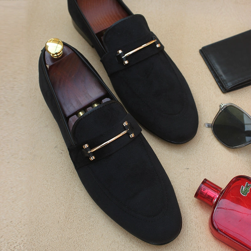 Velvet Formal Shoes Buckle Flat Shoes