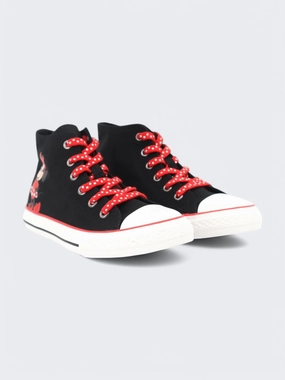 Kids Girl's Graphic Printed Casual Shoes,Black Formal Shoes With Casual Clothes
