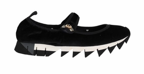 Black Velvet Crystal Strap Ballerina Shoes Bridal Shoes Ballerina Flats