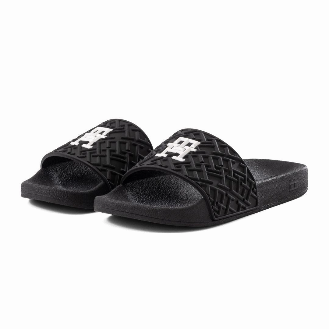 Tommy Hilfiger Dewts TH Monogram Slides Men - BLKWHT Birkenstock Platform Sandals