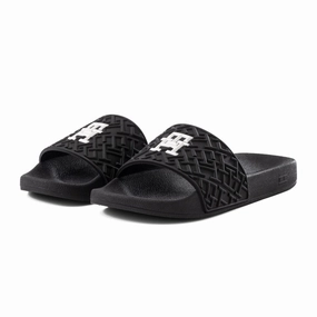 Tommy Hilfiger Dewts TH Monogram Slides Men - BLKWHT Best Arch Support Sandals