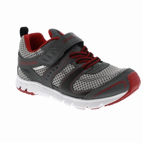Tsukihoshi Velocity Boys Running Shoes Graphite Red (Machine Washable) Best Running Shoes For Runners With Bunions