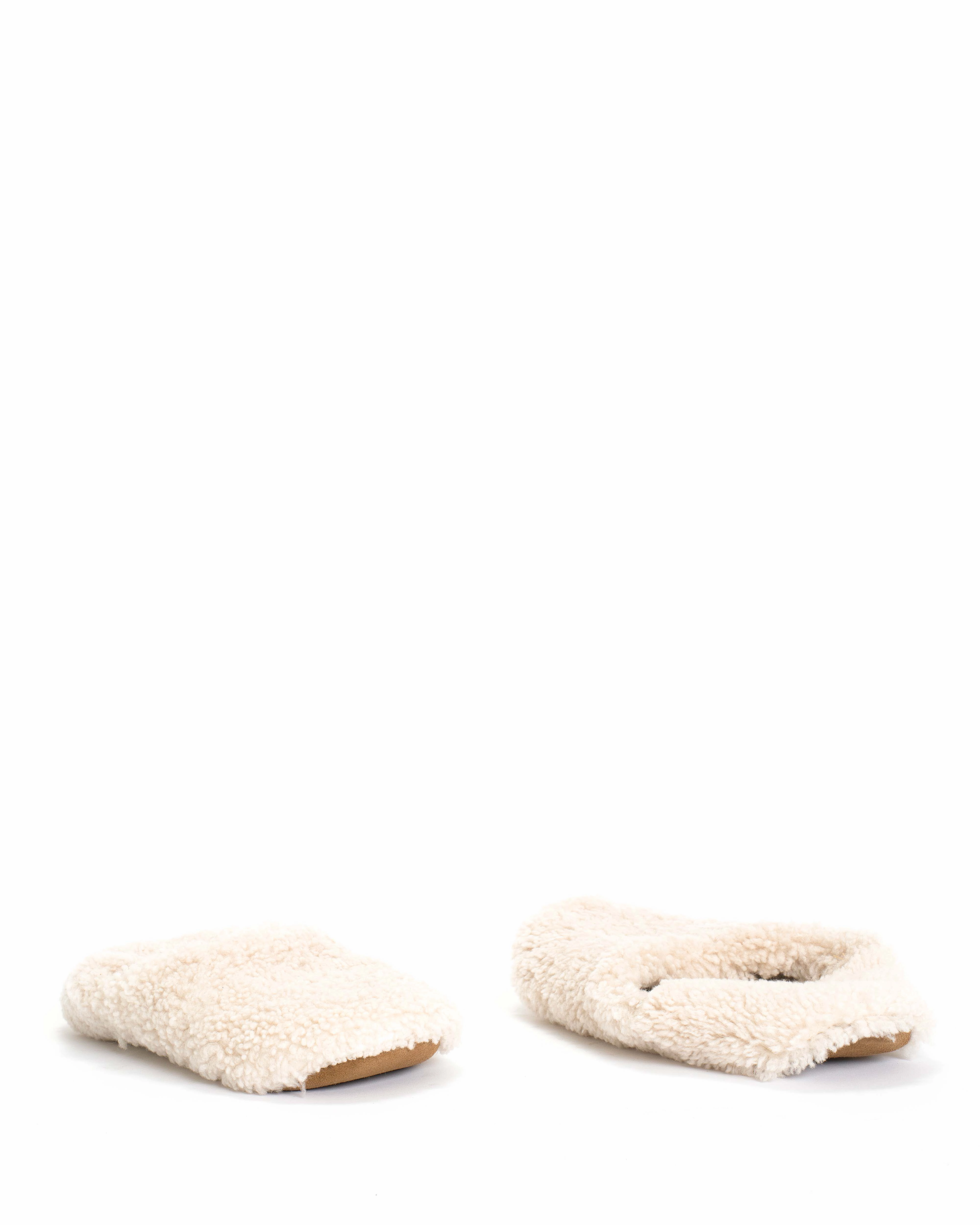 Foldable Flat Shoe Lambiees shearling Lamb shearling Natural
